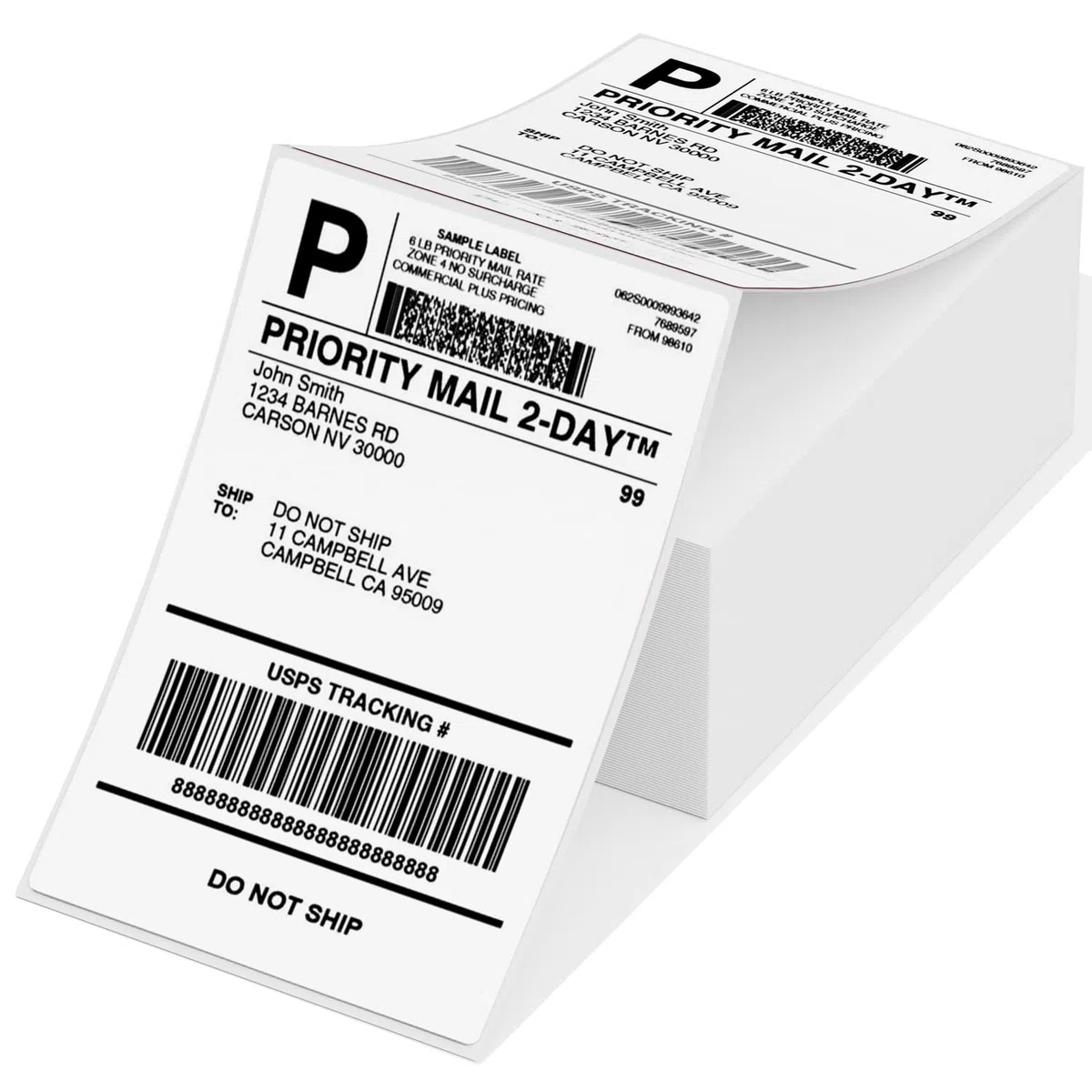 Phomemo 4''x 6'' Étiquettes Thermiques, Etiquette Imprimante Thermique, Compatible avec les Imprimante Thermique Etiquette, Compatible avec 241bt 520bt Imprimante (500 étiquettes pliantes) Blanc